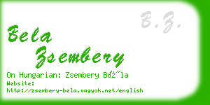 bela zsembery business card